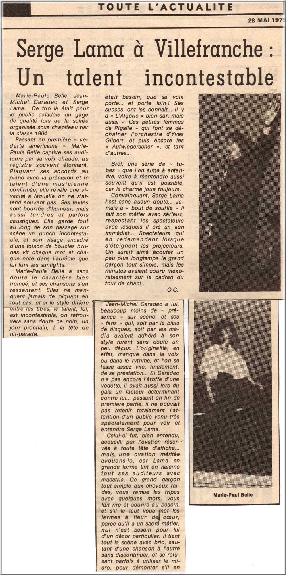 Article serge Lama 1975 1x2